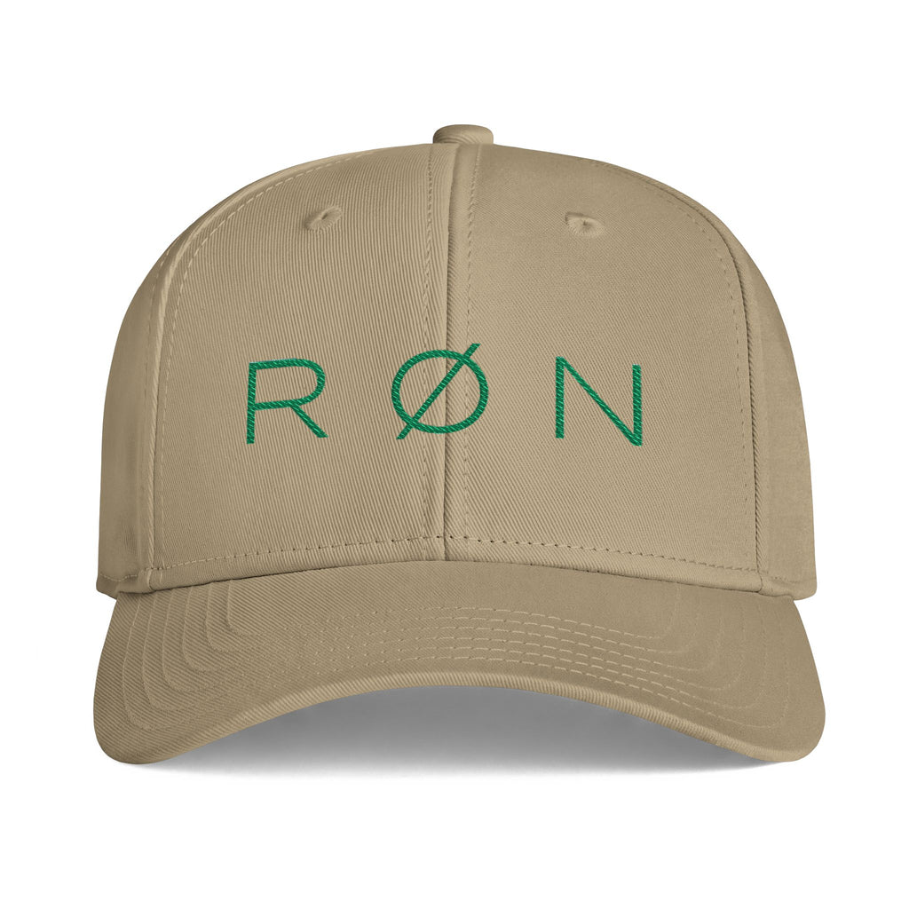 Minimal Embroidered Baseball Cap — Green RØN Logo