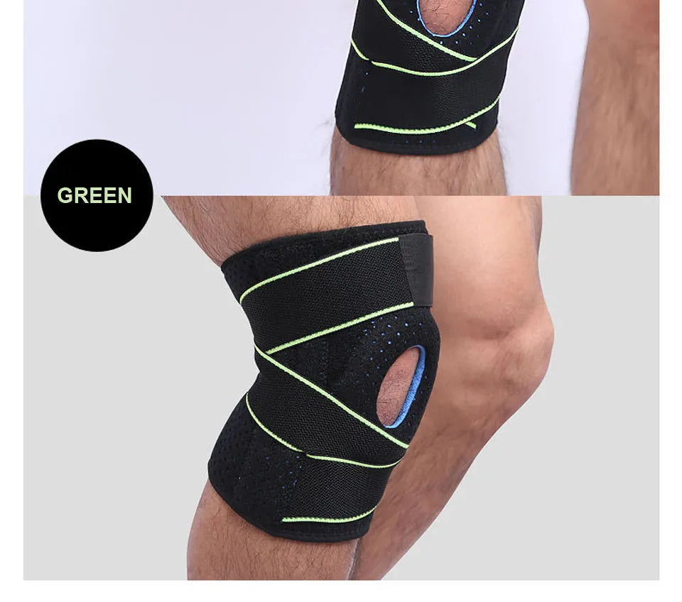 AOLIKES 1PCS Knee Brace Non-Slip Open-Patella Brace with Adjustable Strap & Side Stabilizers Knee Support for Joint Pain Relief