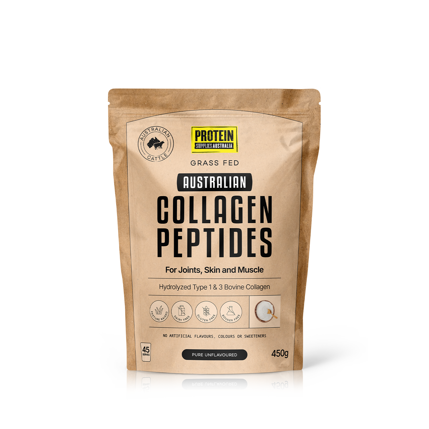 Protein Supplies Australia Australian Collagen Peptides Unflavoured 450g