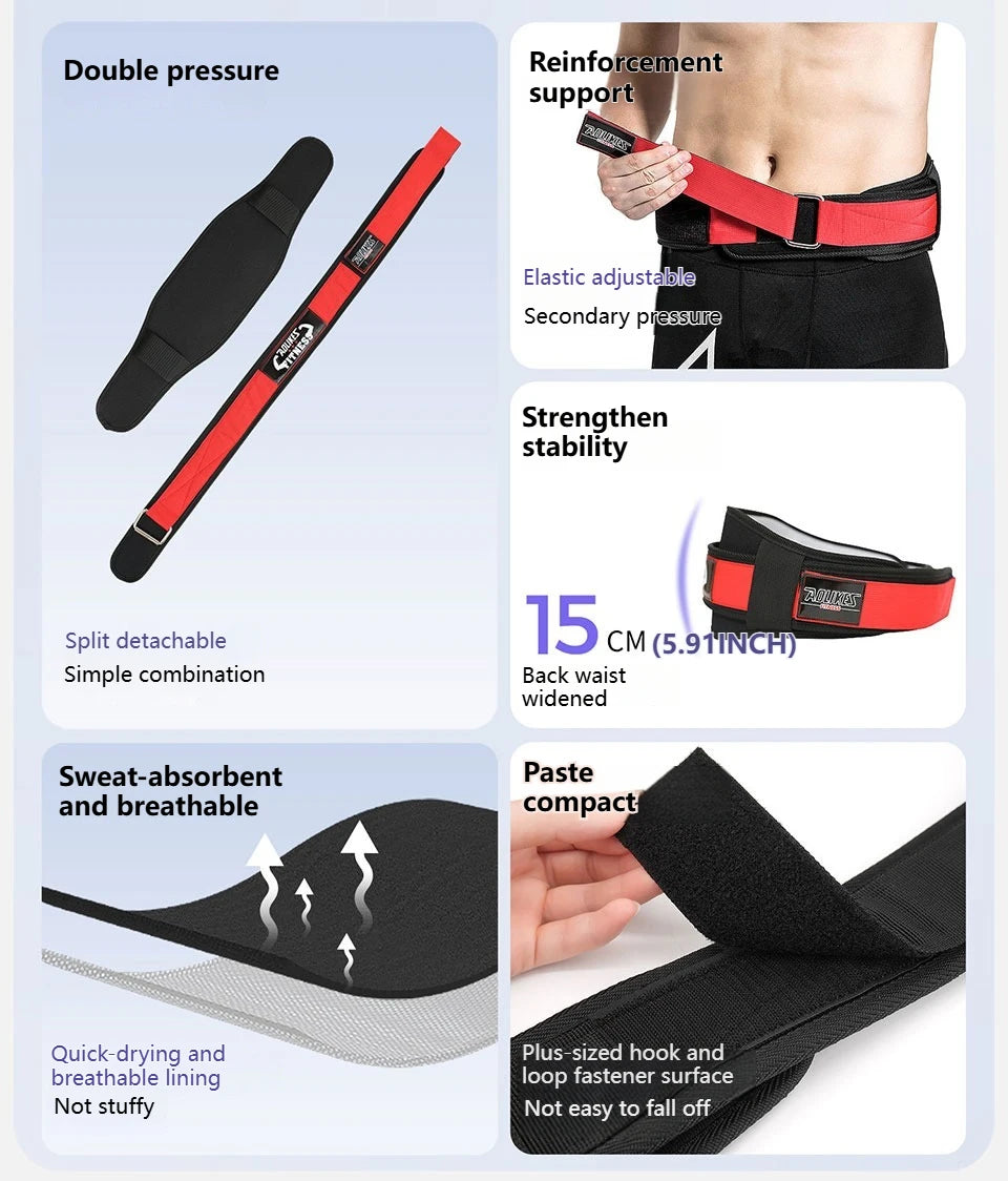 AOLIKES 1PCS New Gym Weightlifting Belt Adjustable Waist Back Support