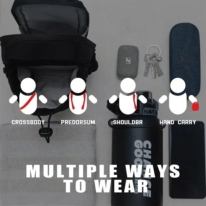 Magnetic Gym Bag - With Phone Pocket - Water Bottle Pouch - Gym Accessories Organizer