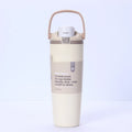 Insulated Stainless Steel Water Bottle Dual Sip Straw & Direct Spout Leak Proof with Handle Car Cup Holder Friendly Sports 960mL/30oz