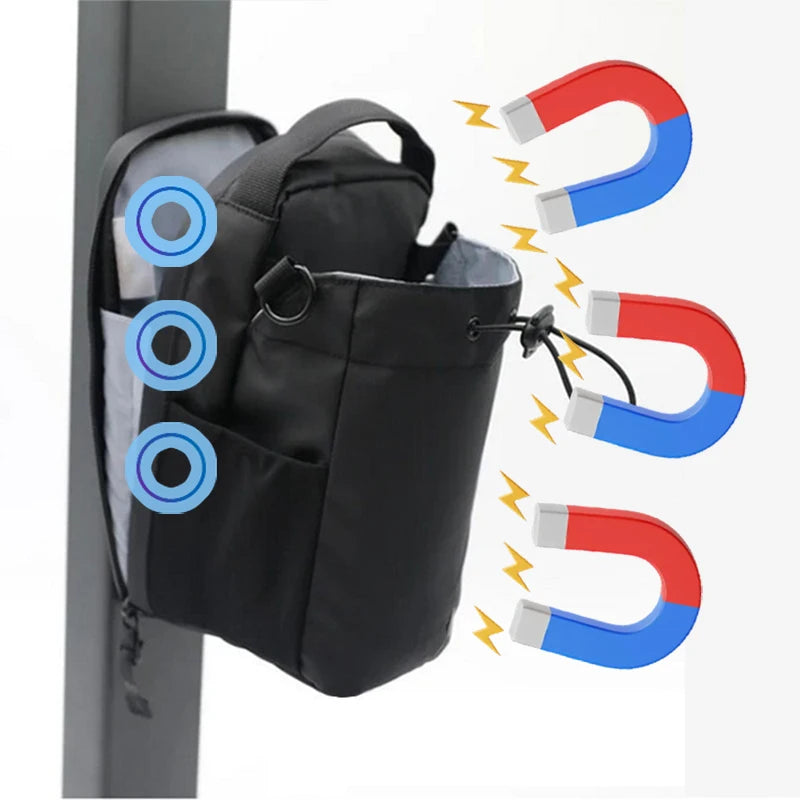 Magnetic Gym Bag - With Phone Pocket - Water Bottle Pouch - Gym Accessories Organizer