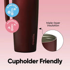 Owala SmoothSip Slider Stainless Steel Insulated Mug with Handle, Leak Proof, For Hot and Cold Drinks, Sliding Lock Lid, 12oz
