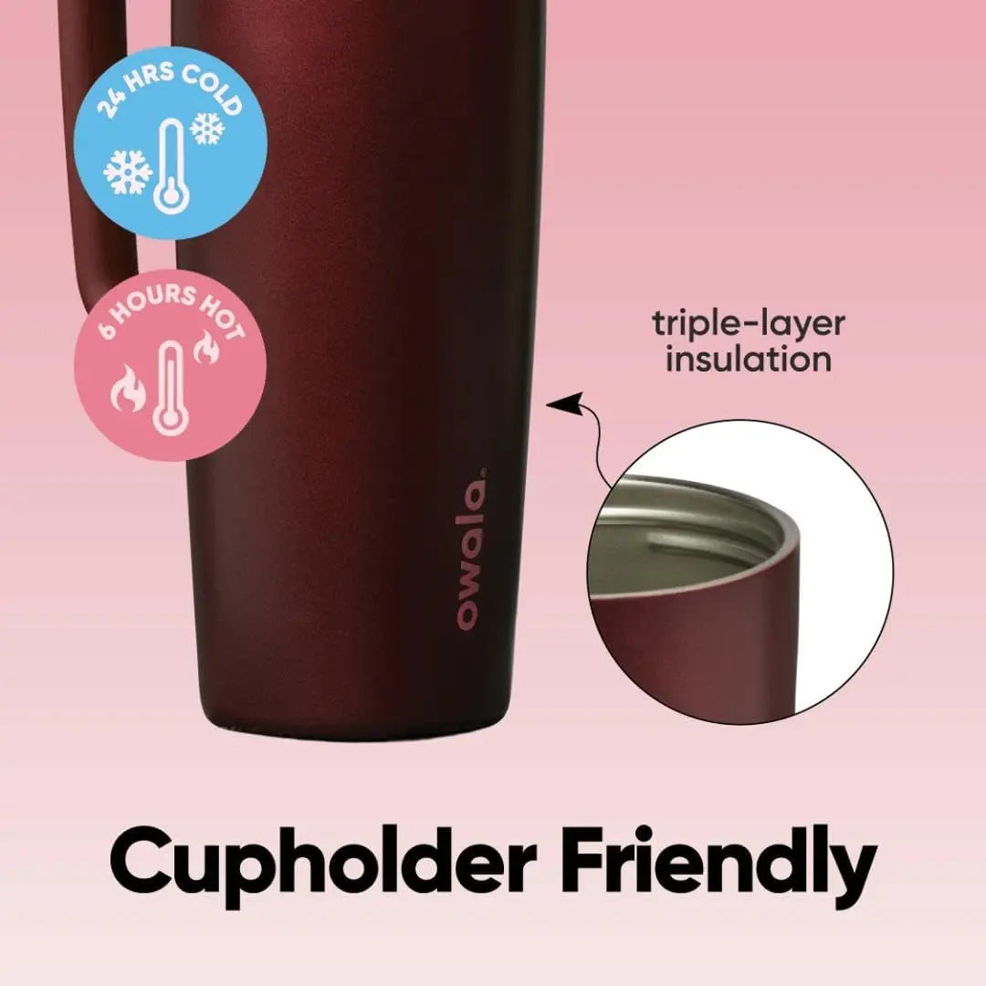 Owala SmoothSip Slider Stainless Steel Insulated Mug with Handle, Leak Proof, For Hot and Cold Drinks, Sliding Lock Lid, 12oz
