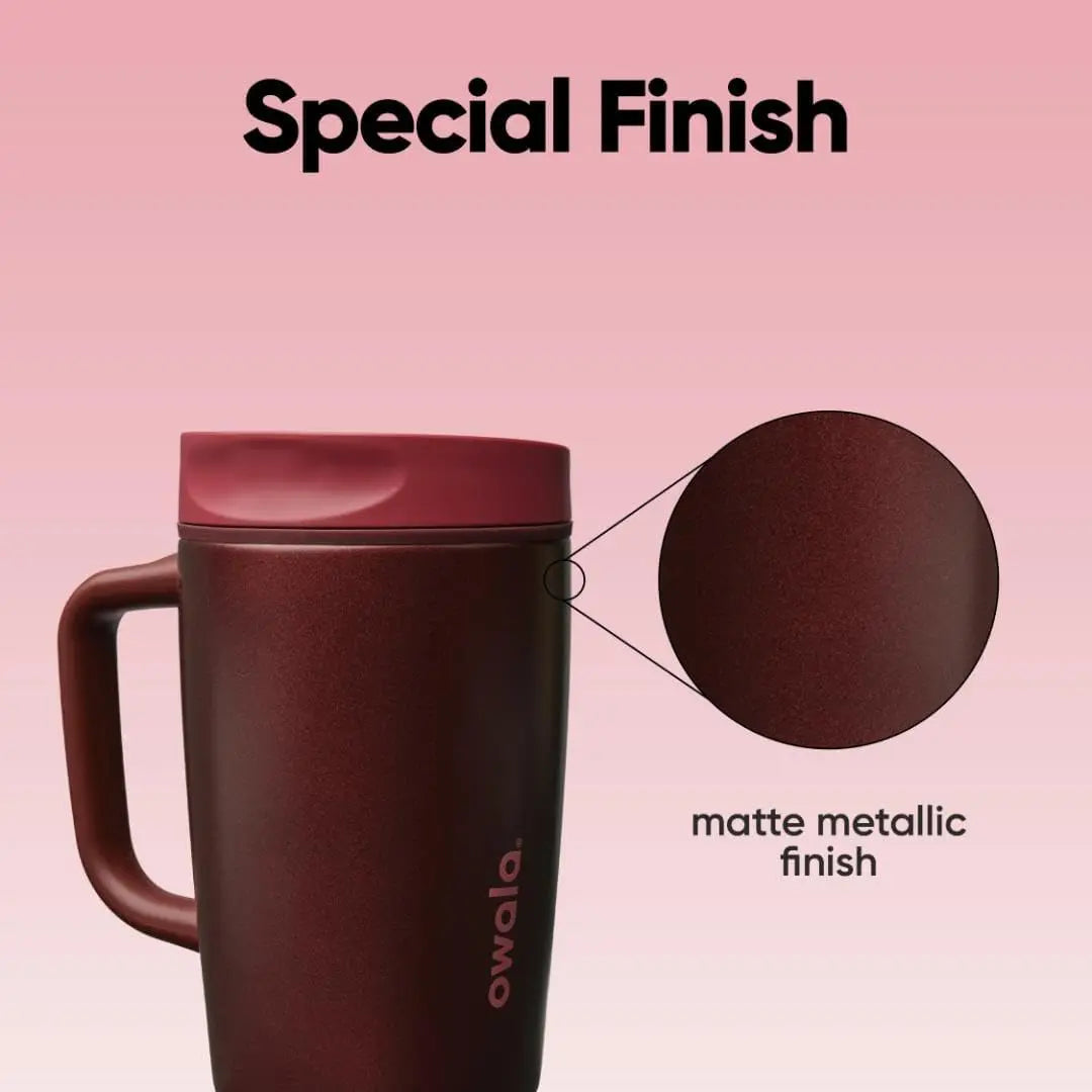 Owala SmoothSip Slider Stainless Steel Insulated Mug with Handle, Leak Proof, For Hot and Cold Drinks, Sliding Lock Lid, 12oz