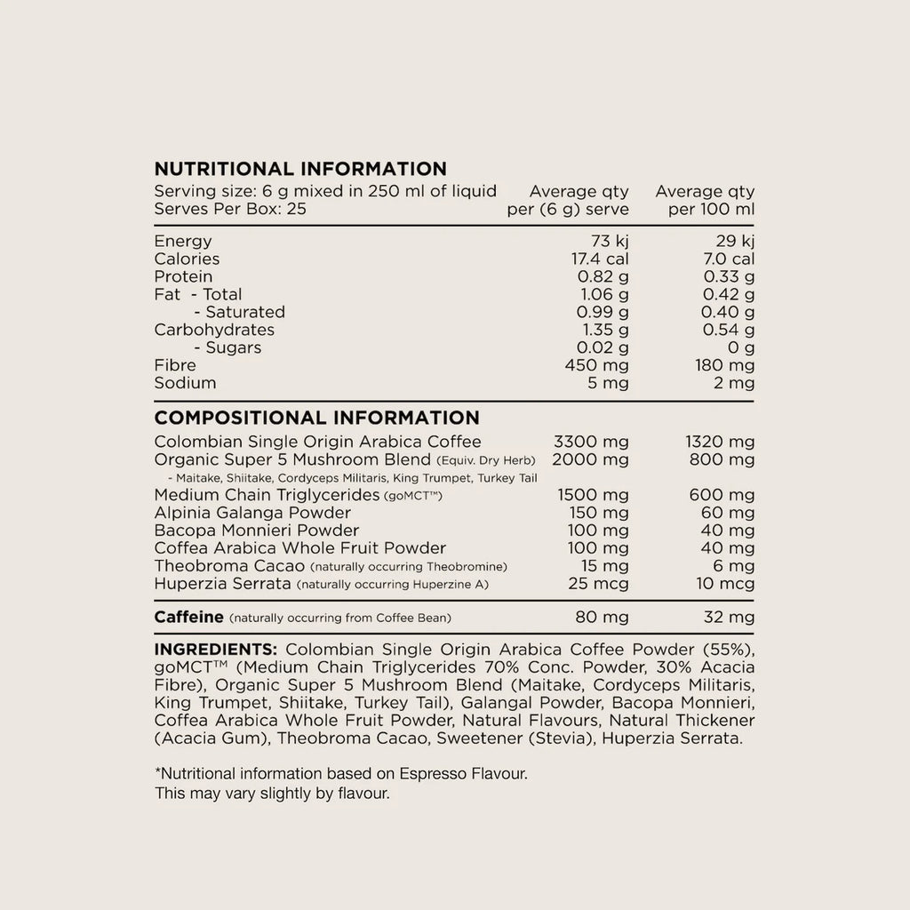 Switch Nutrition Coffee Mental Focus Elixir – Espresso 25 Pack