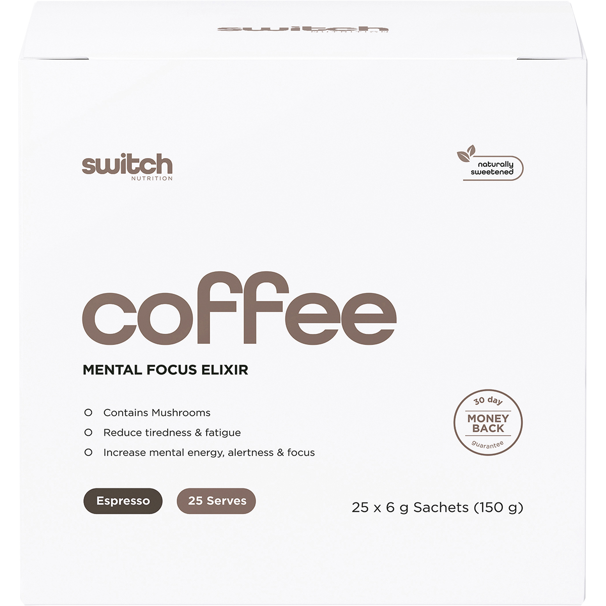 Switch Nutrition Coffee Mental Focus Elixir – Espresso 25 Pack