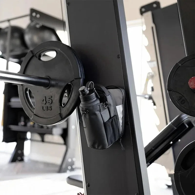 Magnetic Gym Bag - With Phone Pocket - Water Bottle Pouch - Gym Accessories Organizer