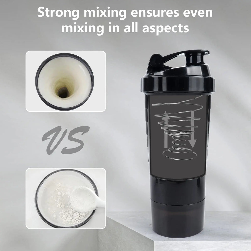 3 Layers Shaker Protein Bottle Powder Shake Cup