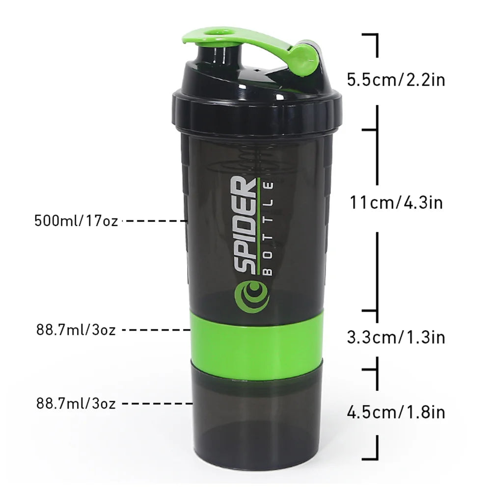 3 Layers Shaker Protein Bottle Powder Shake Cup