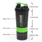 3 Layers Shaker Protein Bottle Powder Shake Cup