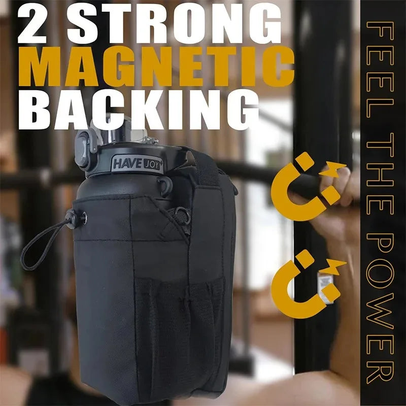 Magnetic Gym Bag - With Phone Pocket - Water Bottle Pouch - Gym Accessories Organizer