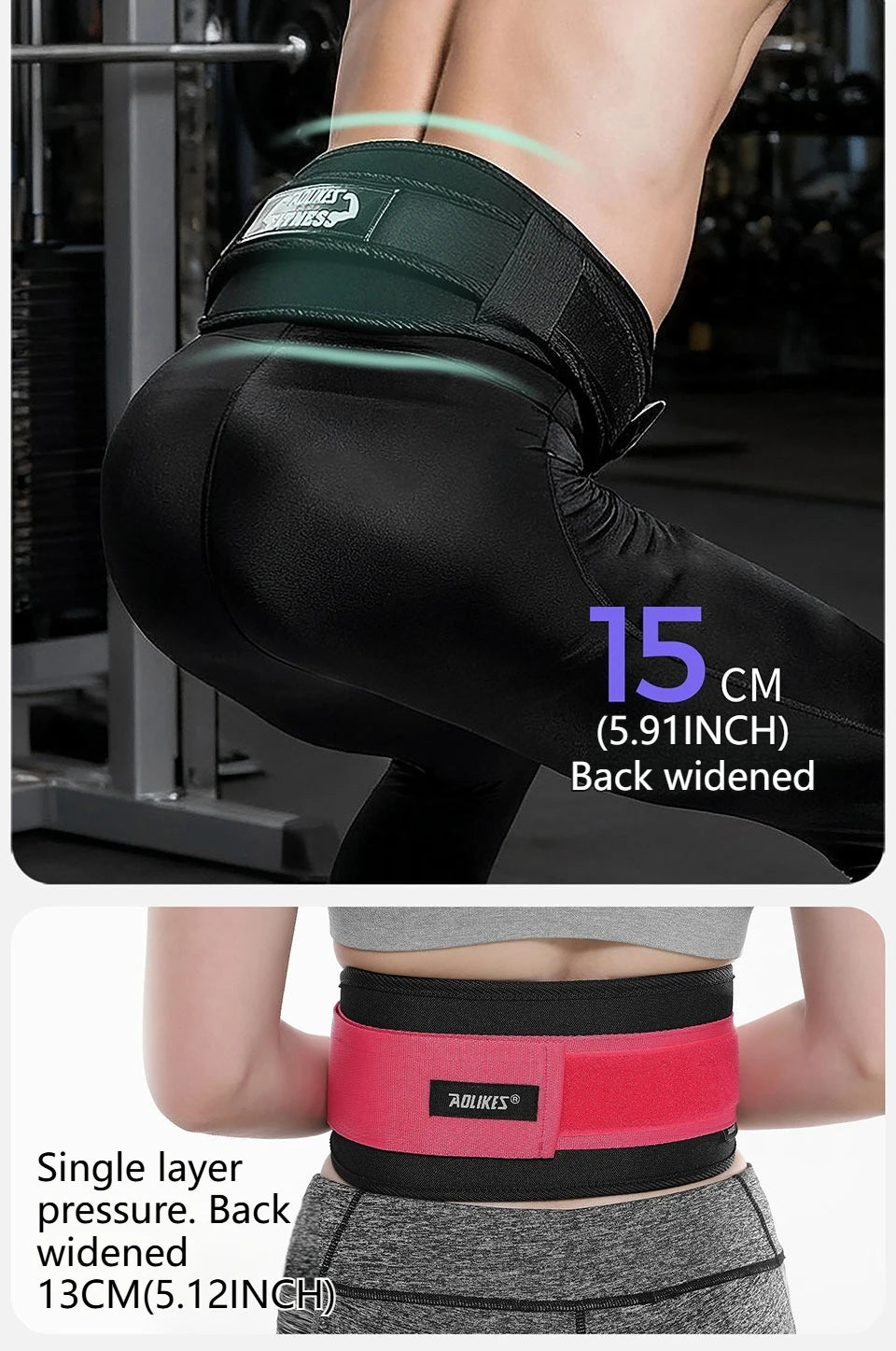 AOLIKES 1PCS New Gym Weightlifting Belt Adjustable Waist Back Support