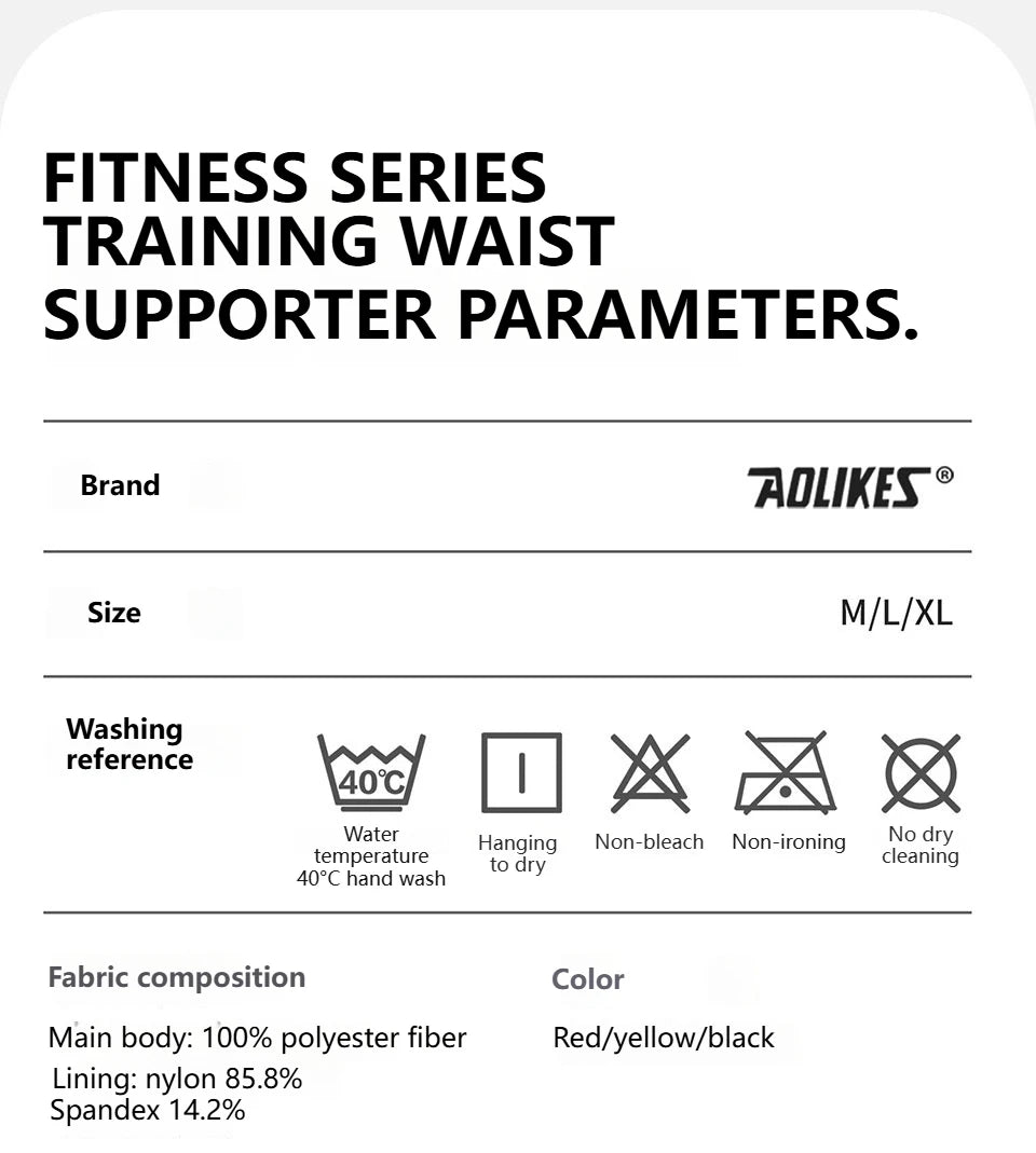AOLIKES 1PCS New Gym Weightlifting Belt Adjustable Waist Back Support