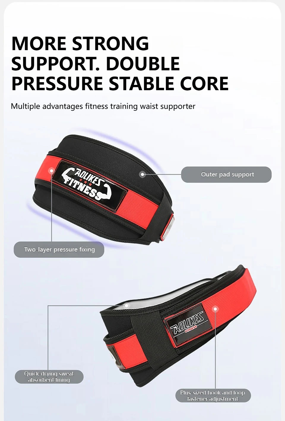 AOLIKES 1PCS New Gym Weightlifting Belt Adjustable Waist Back Support