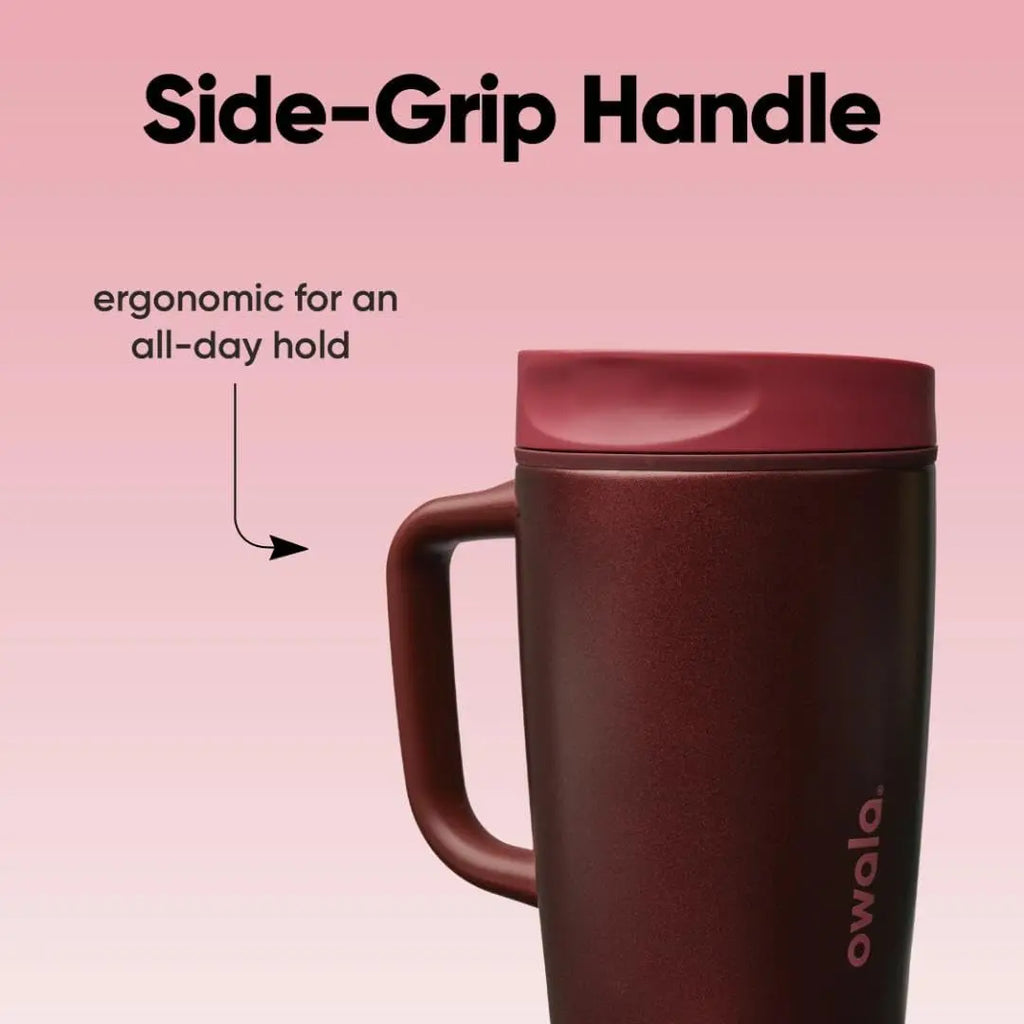 Owala SmoothSip Slider Stainless Steel Insulated Mug with Handle, Leak Proof, For Hot and Cold Drinks, Sliding Lock Lid, 12oz