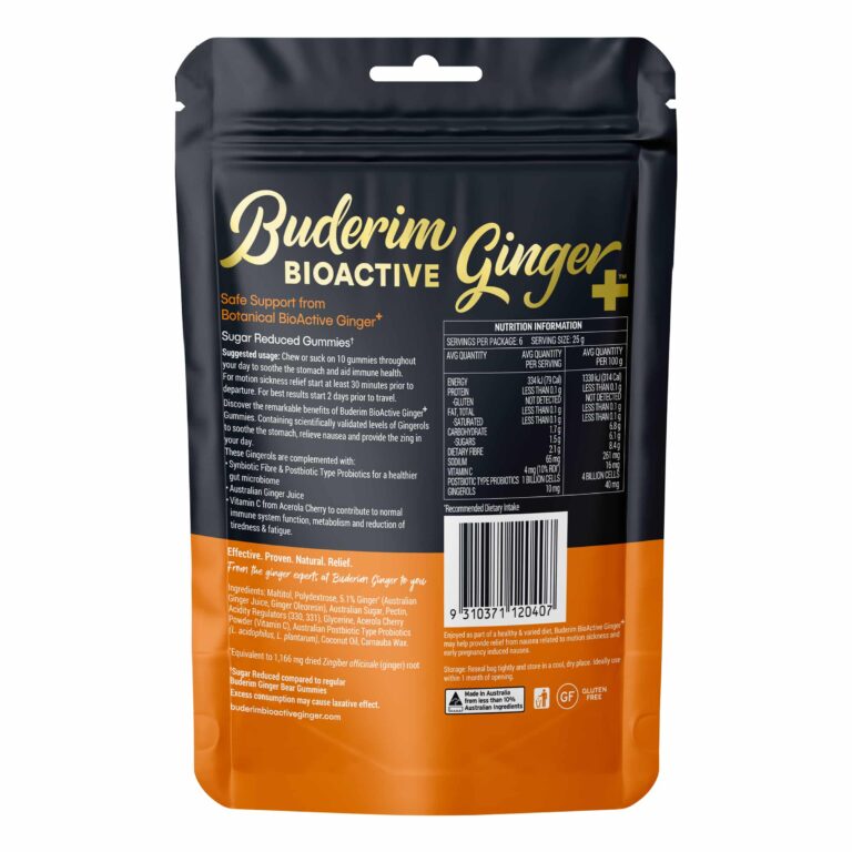 Buderim Ginger BioActive Ginger+ Gummie Bears 150g